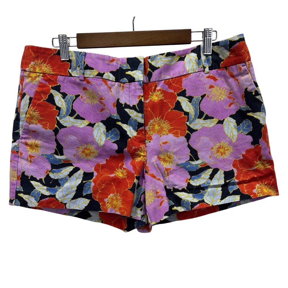 LOFT Floral Shorts in Black, Red & Lavender